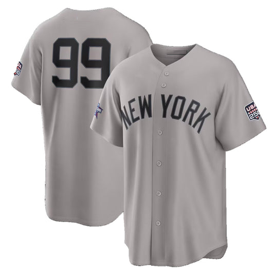 New York Yankees #99 Aaron Judge 2026 All-Star Game Gray Replica Stitched Baseball Jerseys