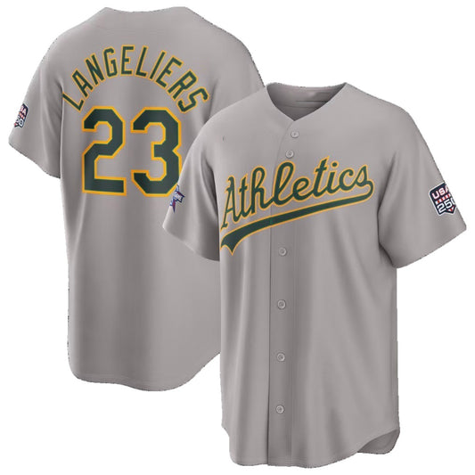 Oakland Athletics #23 Shea Langeliers 2026 All-Star Game Gray Replica Stitched Baseball Jerseys