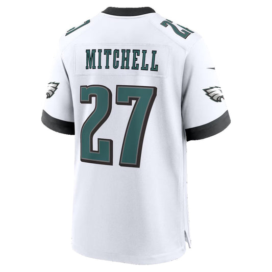 P.Eagles #27 Quinyon Mitchell White Game Jersey RONA