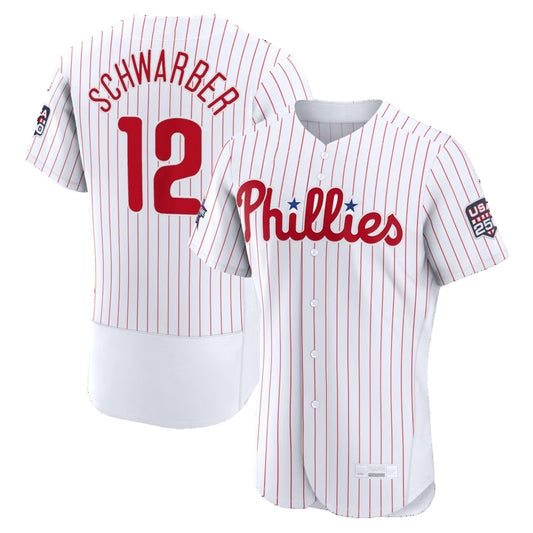 Philadelphia Phillies #12 Kyle Schwarber 2026 All-Star Game White Authentic Stitched Baseball Jerseys