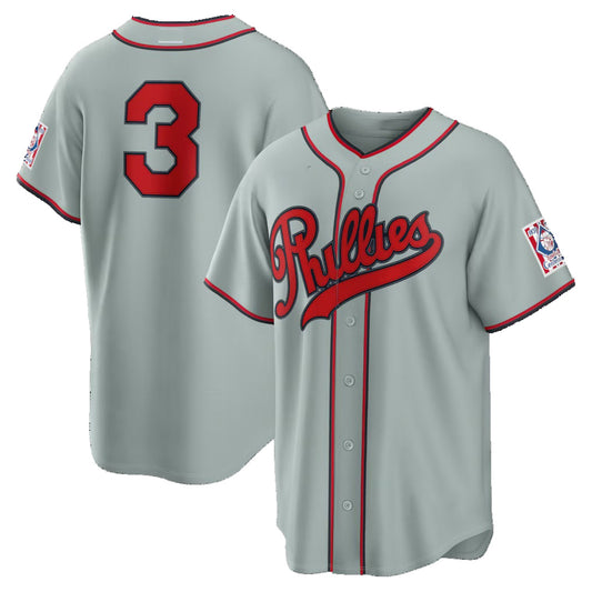 Philadelphia Phillies #3 Bryce Harper Gray 2026 Field of Dreams Stadium Stitched Baseball Jerseys
