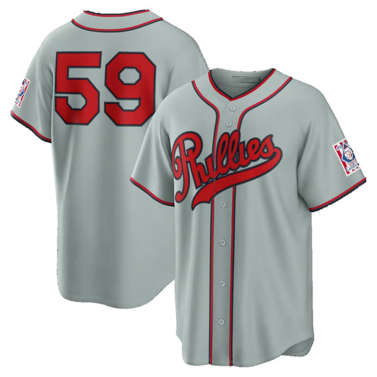 Philadelphia Phillies #59 Jhoan Duran Gray 2026 Field of Dreams Stadium Stitched Baseball Jerseys