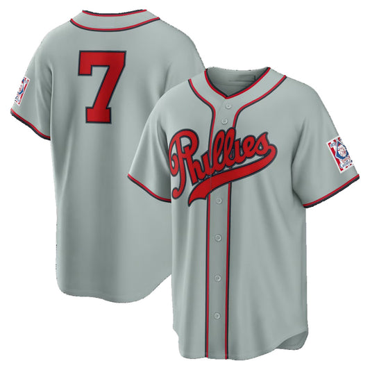 Philadelphia Phillies #7 Trea Turner Gray 2026 Field of Dreams Stadium Stitched Baseball Jerseys
