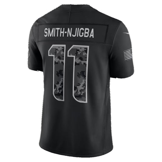 S.Seahawks #11 Jaxon Smith-Njigba Black 2026 Salute to Service Stitched Limited Football jersey RONA
