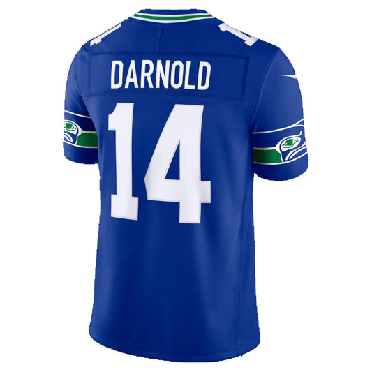 S.Seahawks #14 Sam Darnold Royal Alternate Vapor F.U.S.E. Stitched Limited Jersey RONA