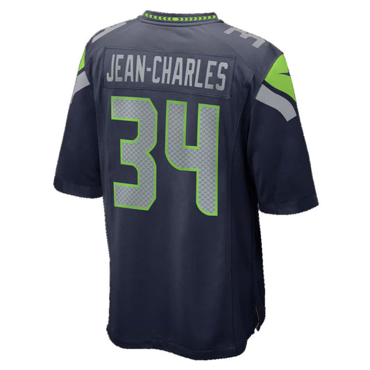 S.Seahawks #34 Shemar Jean-Charles College Navy Team Game Jersey RONA