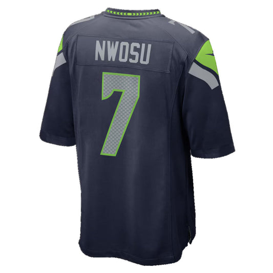S.Seahawks #7 Uchenna Nwosu College Navy Team Game Jersey RONA