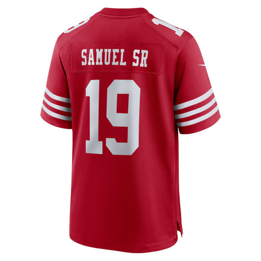 SF.49ers #19 Deebo Samuel Sr Scarlet Team Game Jersey RONA