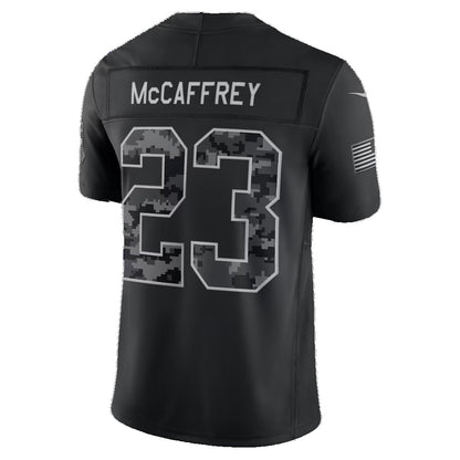 SF.49ers #23 Christian McCaffrey Black 2026 Salute to Service Stitched Limited Football jersey RONA