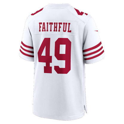 SF.49ers #49 The Faithful White 80th Anniversary Game Stitched Football Jerseys