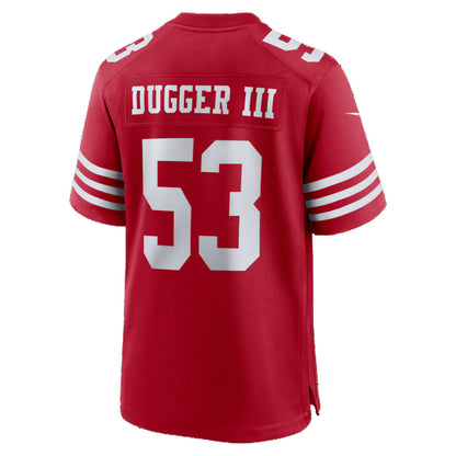SF.49ers #53 Jaden Dugger Scarlet Team Game Stitched Football Jerseys
