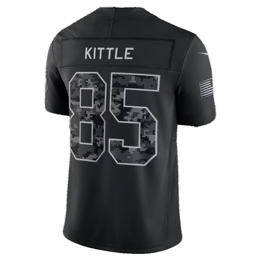 SF.49ers #85 George Kittle Black 2026 Salute to Service Stitched Limited Football jersey RONA