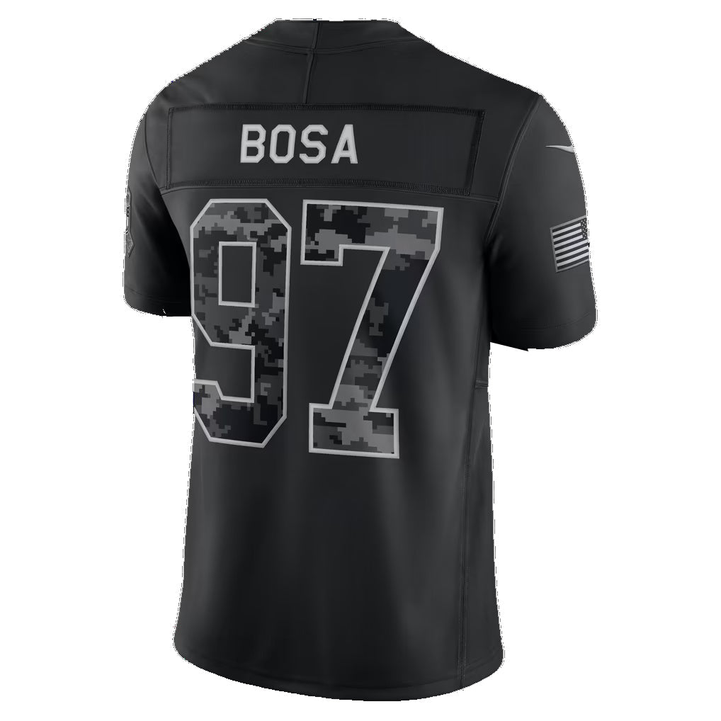 SF.49ers #97 Nick Bosa Black 2026 Salute to Service Stitched Limited Football jersey RONA