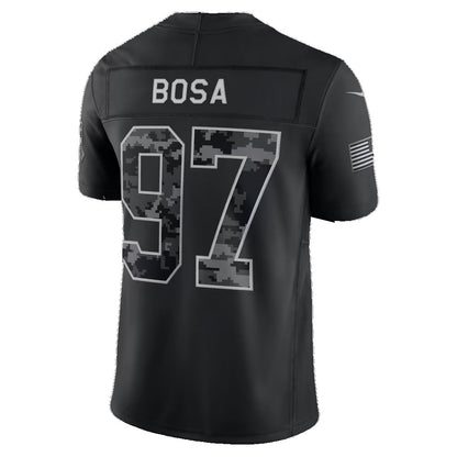 SF.49ers #97 Nick Bosa Black 2026 Salute to Service Stitched Limited Football jersey RONA