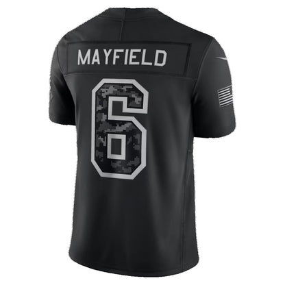 TB.Buccaneers #6 Baker Mayfield Black 2026 Salute to Service Stitched Limited Football jersey RONA