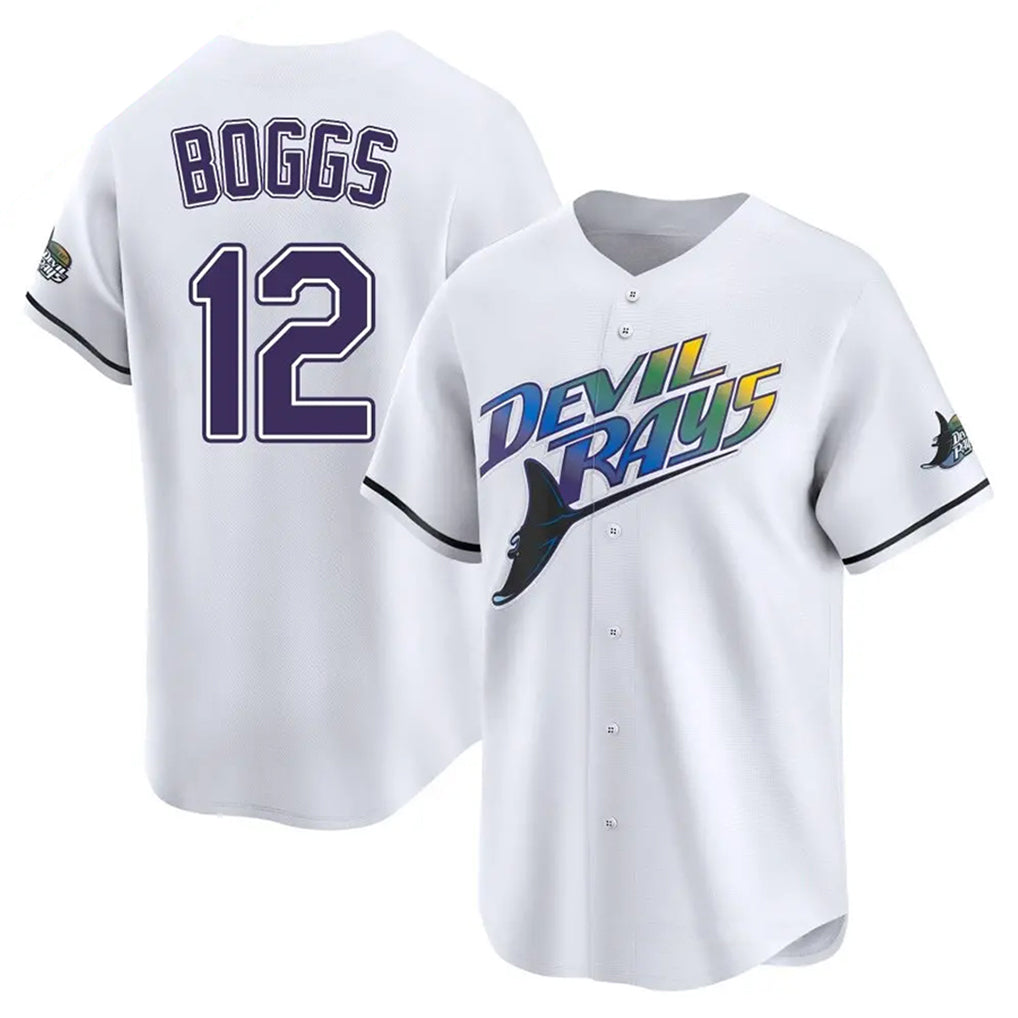 Tampa Bay Rays #12 Wade Boggs Player White City Connect Home Stitched Baseball Jerseys