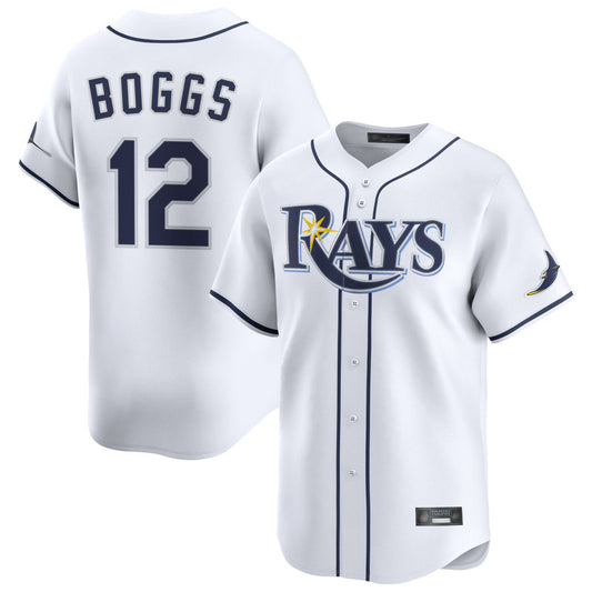 Tampa Bay Rays #12 Wade Boggs Player White Home Limited Stitched Baseball Jerseys