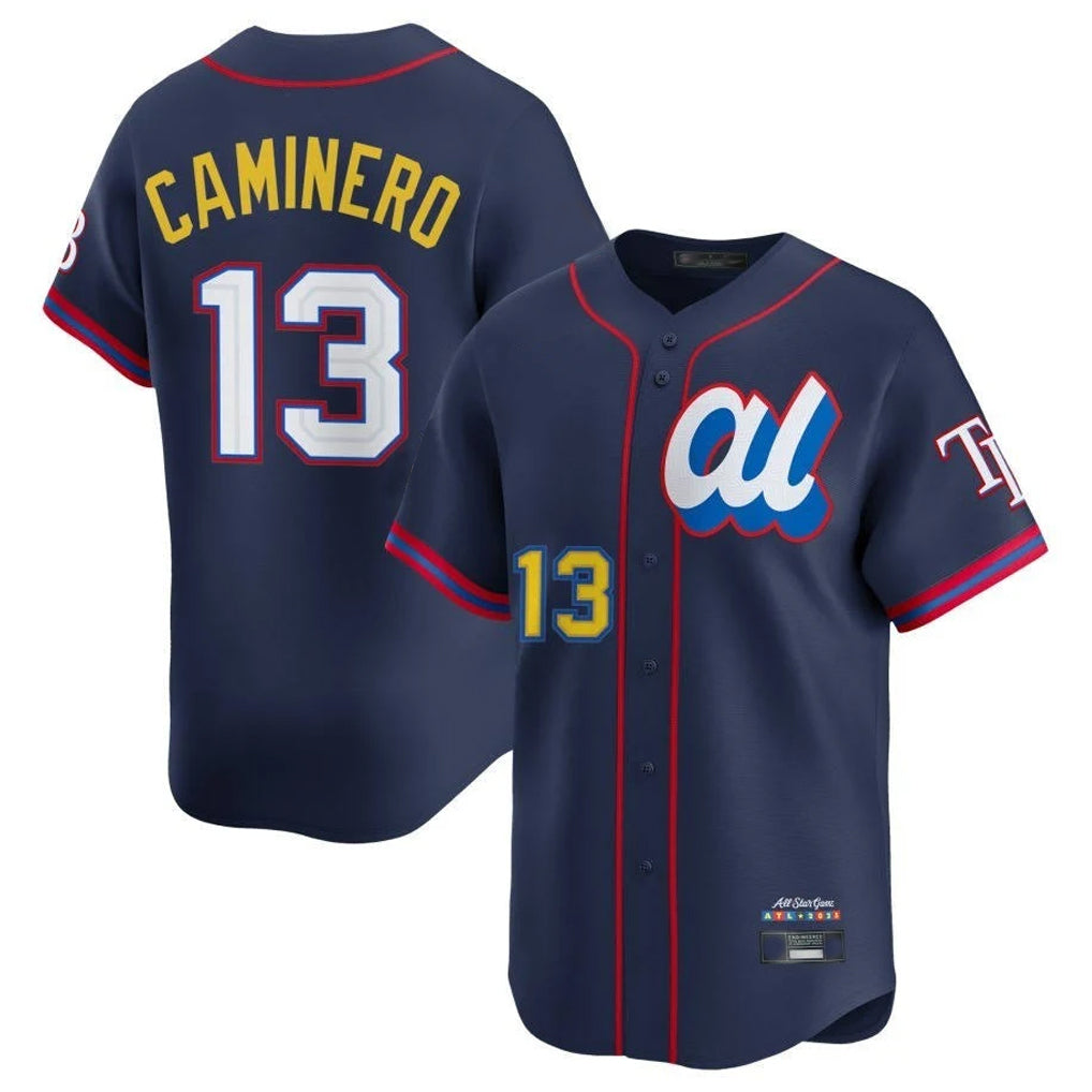 Tampa Bay Rays #13 Junior Caminero Player Navy All-star Limited Stitched Baseball Jerseys