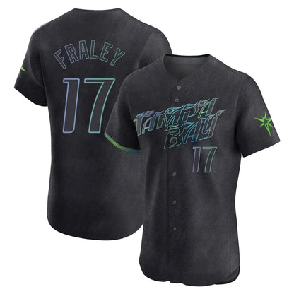 Tampa Bay Rays #17 Jake Fraley Player Black City Connect Home Limited Elite Stitched Baseball Jerseys