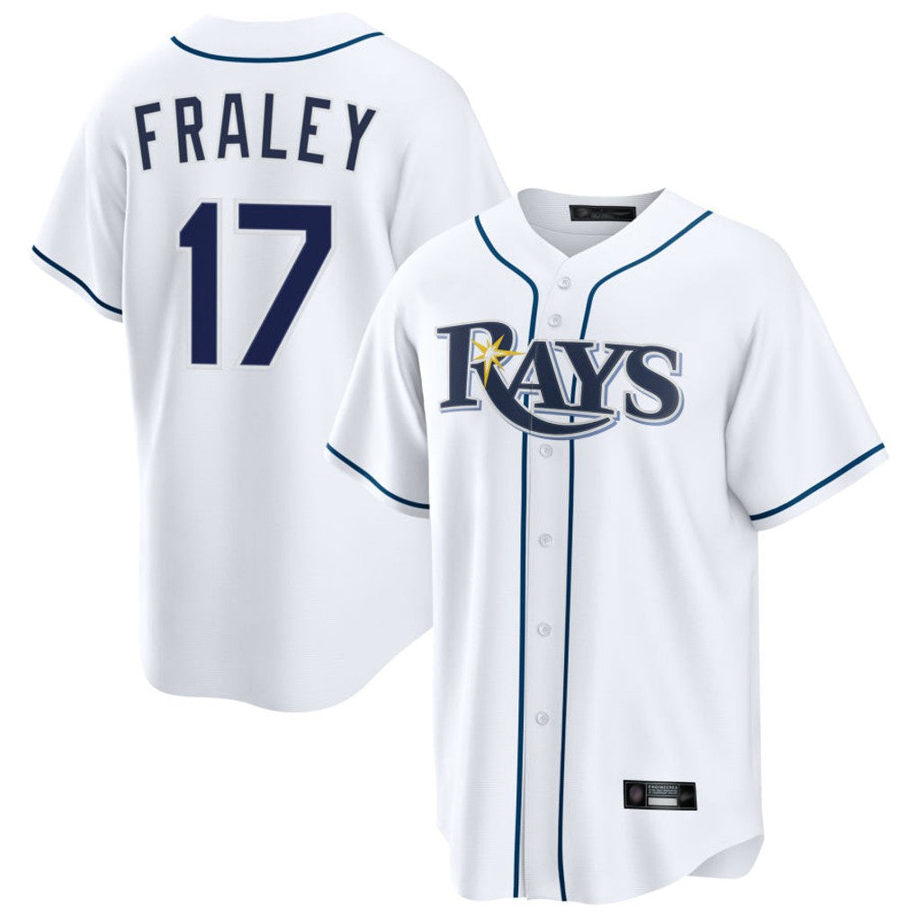 Tampa Bay Rays #17 Jake Fraley Player White Home Game Stitched Baseball Jerseys