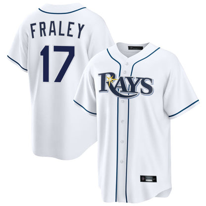 Tampa Bay Rays #17 Jake Fraley Player White Home Game Stitched Baseball Jerseys