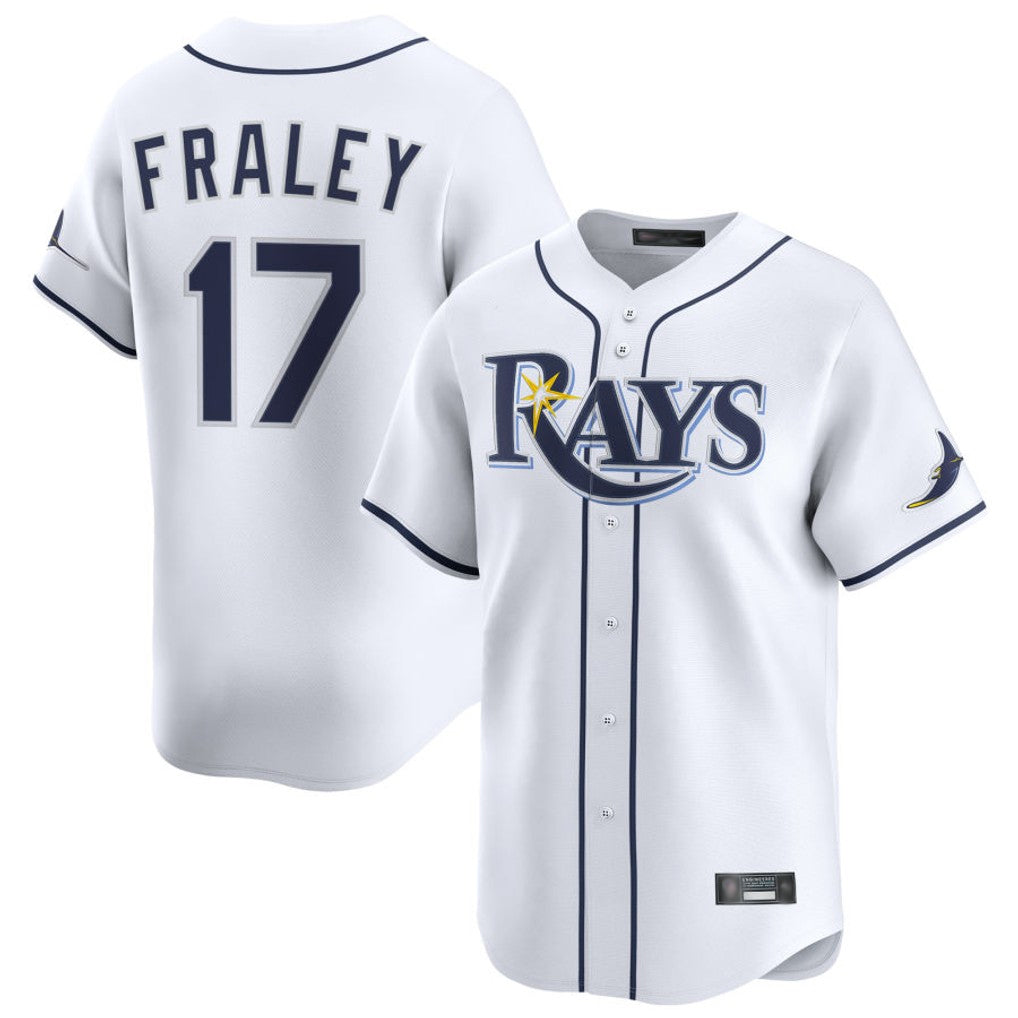 Tampa Bay Rays #17 Jake Fraley Player White Home Limited Stitched Baseball Jerseys