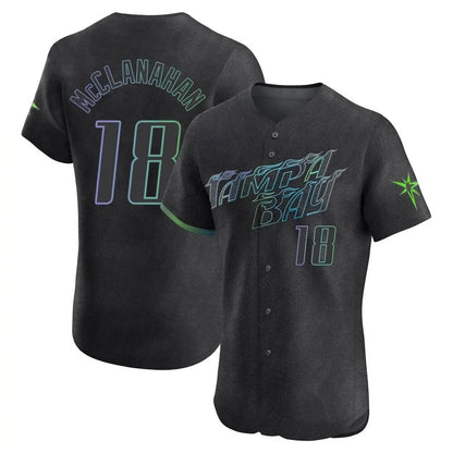 Tampa Bay Rays #18 Shane McClanahan Player Black City Connect Home Limited Elite Stitched Baseball Jerseys
