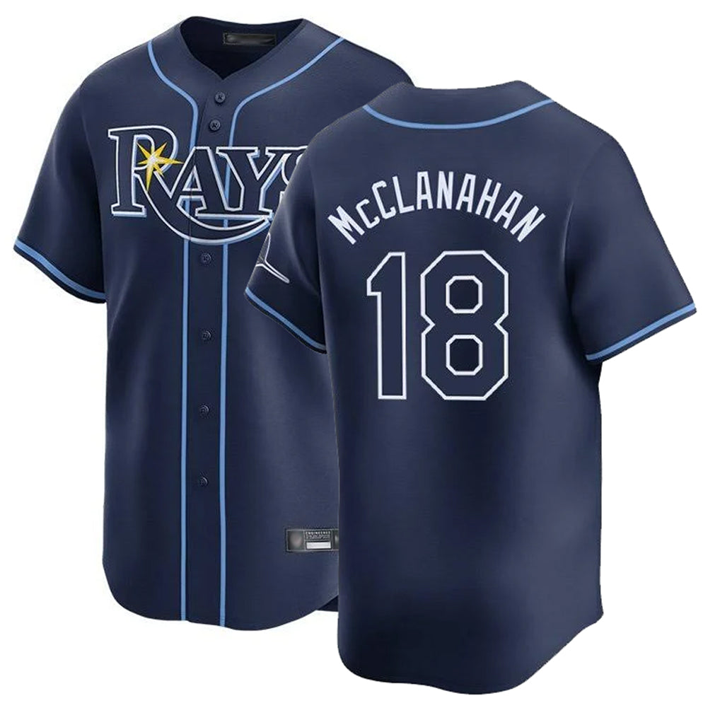 Tampa Bay Rays #18 Shane McClanahan Player Navy Home Limited Stitched Baseball Jerseys
