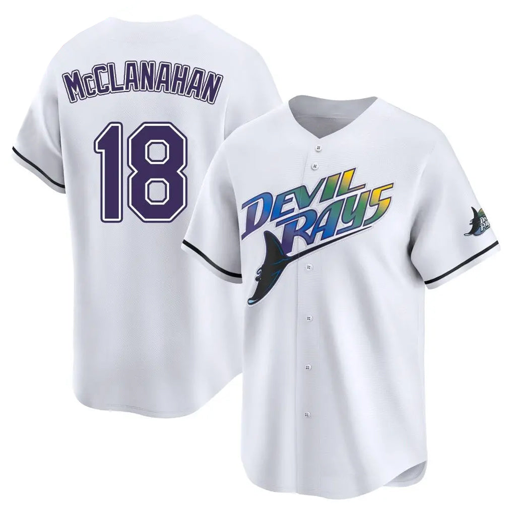 Tampa Bay Rays #18 Shane McClanahan Player White City Connect Home Stitched Baseball Jerseys