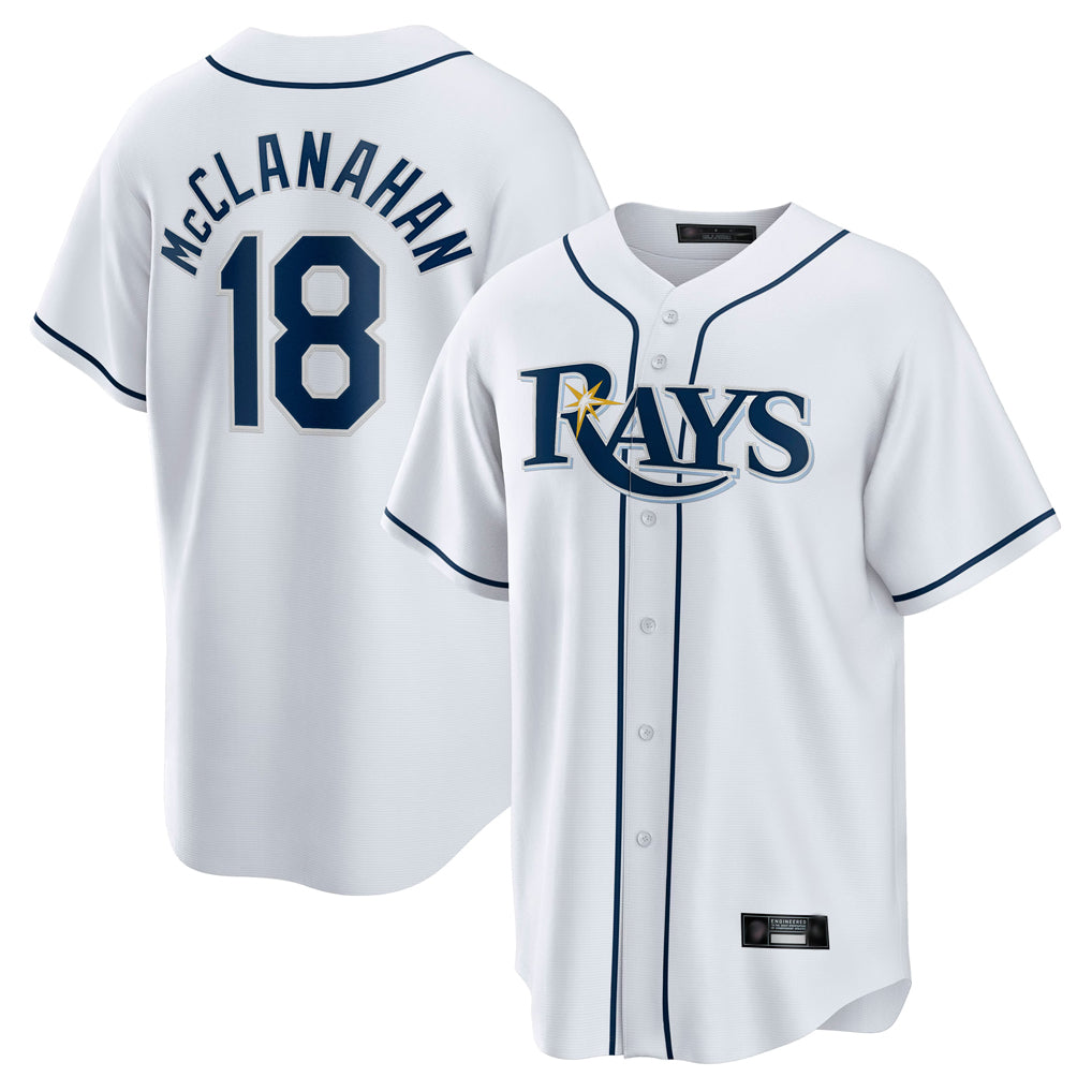 Tampa Bay Rays #18 Shane McClanahan Player White Home Game Stitched Baseball Jerseys
