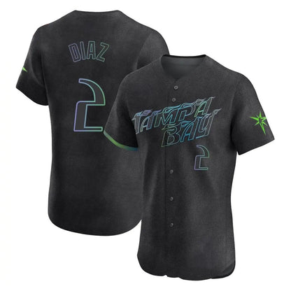 Tampa Bay Rays #2 Yandy Diaz Player Black City Connect Home Limited Elite Stitched Stitched Baseball Jerseys