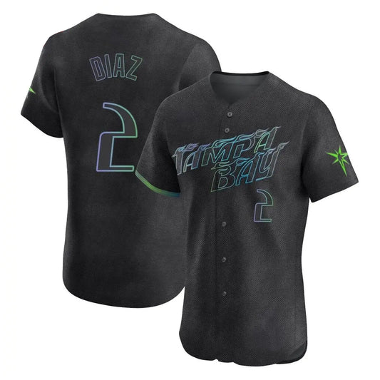 Tampa Bay Rays #2 Yandy Diaz Player Black City Connect Home Limited Elite Stitched Stitched Baseball Jerseys