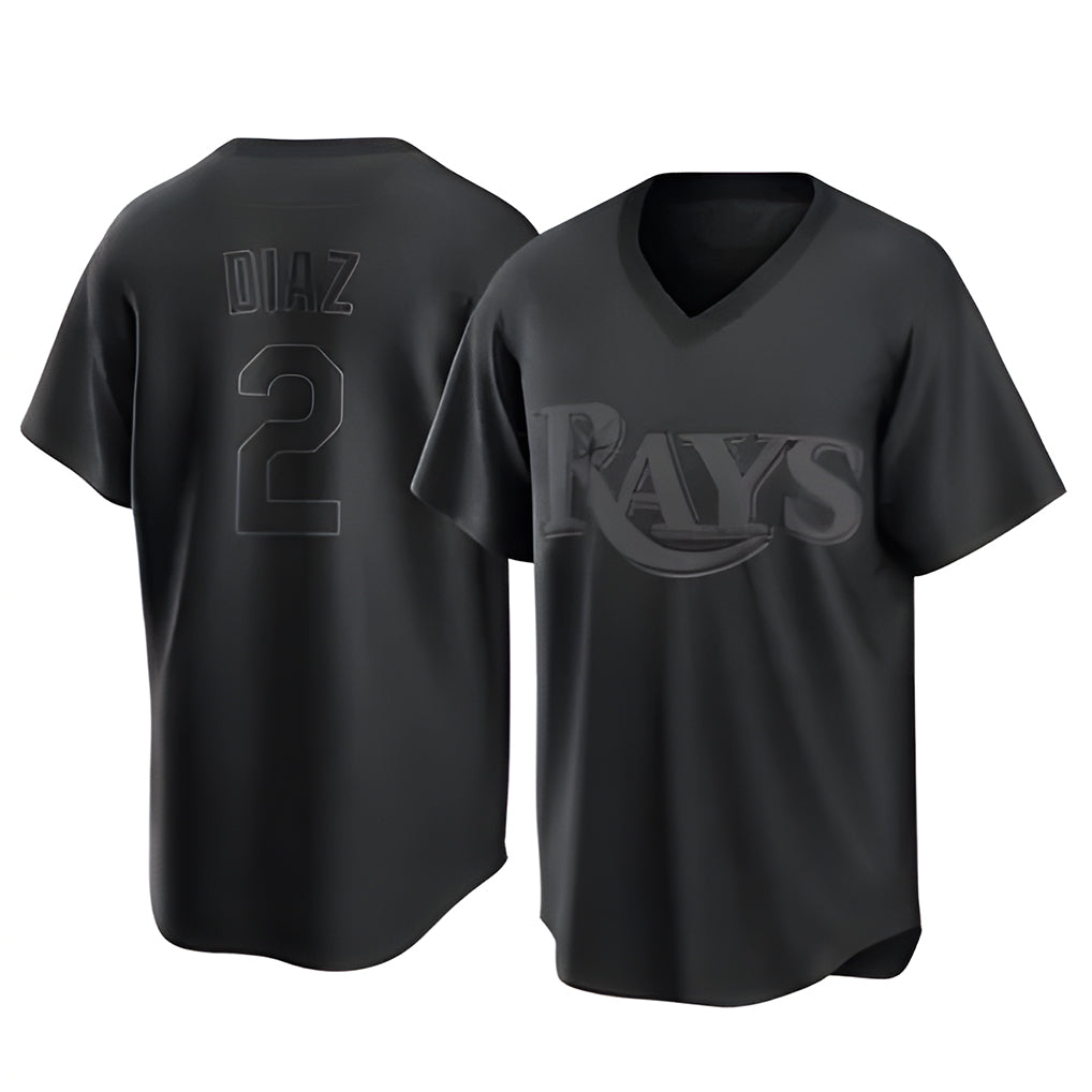 Tampa Bay Rays #2 Yandy Diaz Player Black Home Game Stitched Baseball Jerseys
