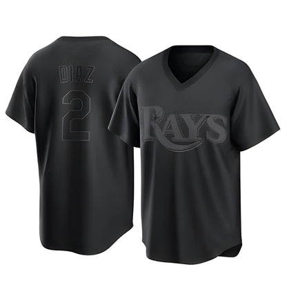 Tampa Bay Rays #2 Yandy Diaz Player Black Home Game Stitched Baseball Jerseys