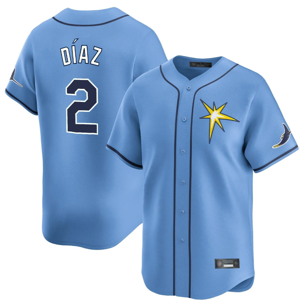 Tampa Bay Rays #2 Yandy Diaz Player Light Blue Home Limited Stitched Baseball Jerseys