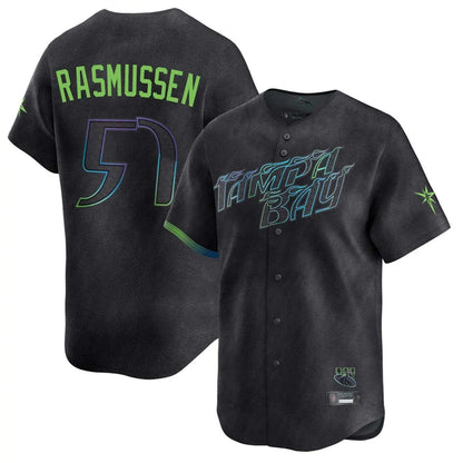 Tampa Bay Rays #57 Drew Rasmussen Player Black City Connect Home Limited Stitched Baseball Jerseys