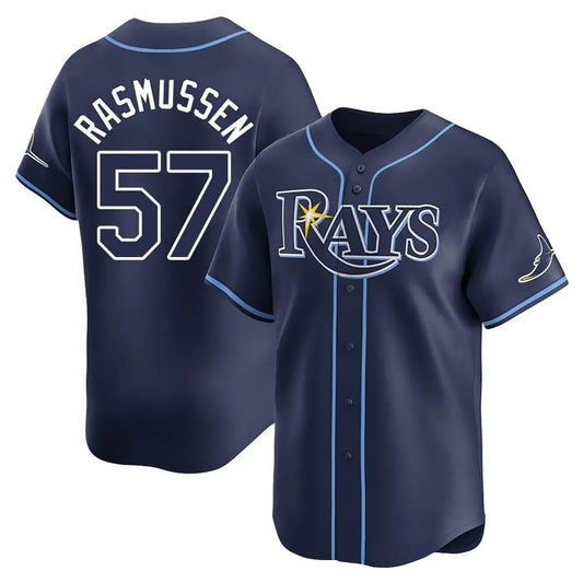 Tampa Bay Rays #57 Drew Rasmussen Player Navy Home Limited Stitched Baseball Jerseys