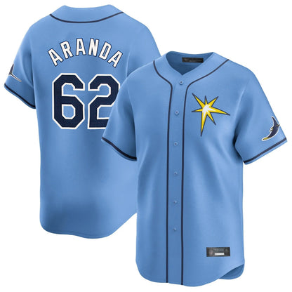 Tampa Bay Rays #62 Jonathan Aranda Player Light Blue Home Limited Stitched Baseball Jerseys