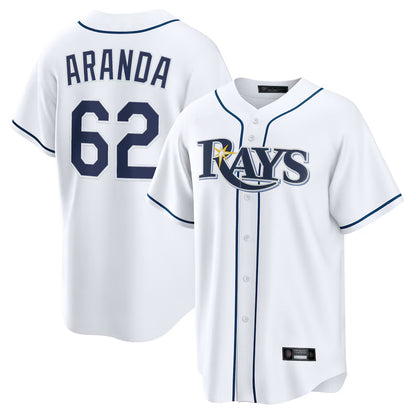 Tampa Bay Rays #62 Jonathan Aranda Player White Home Game Stitched Baseball Jerseys
