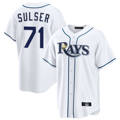 Tampa Bay Rays #71 Cole Sulser Player White Home Game Stitched Baseball Jerseys