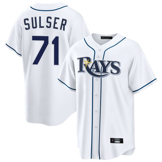 Tampa Bay Rays #71 Cole Sulser Player White Home Game Stitched Baseball Jerseys