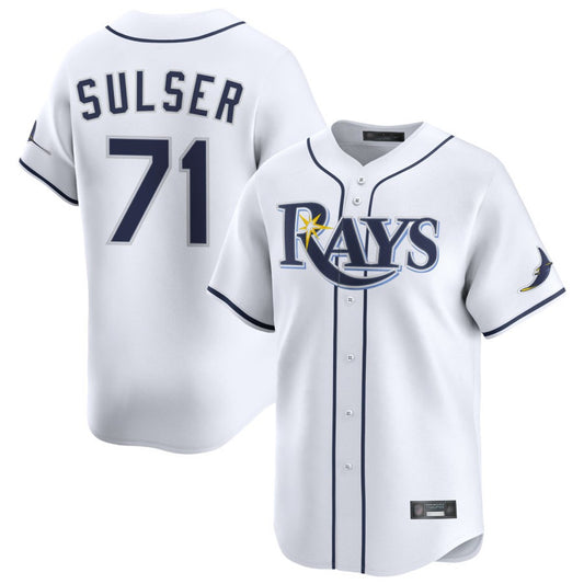 Tampa Bay Rays #71 Cole Sulser Player White Home Limited Stitched Baseball Jerseys