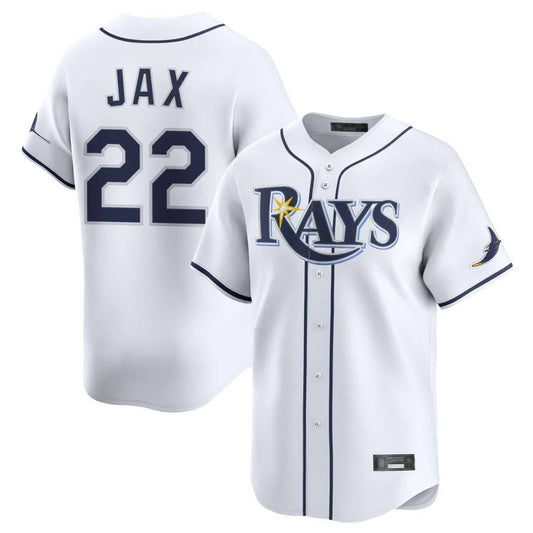 Tampa Bay Rays #22 Griffin Jax Player White Home Limited Stitched Baseball Jerseys