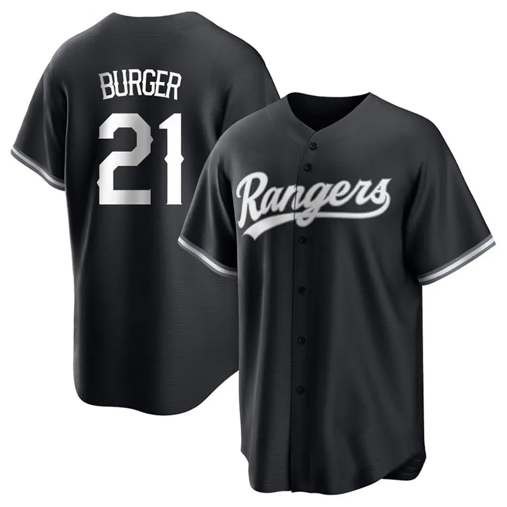 Texas Rangers #21 Jake Burger Player Black Home Limited Stitched Baseball Jerseys