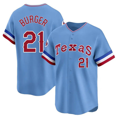 Texas Rangers #21 Jake Burger Player Light Blue Cooperstown Collection Limited Stitched Baseball Jerseys
