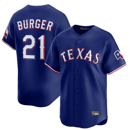 Texas Rangers #21 Jake Burger Player Royal Home Limited Stitched Baseball Jerseys