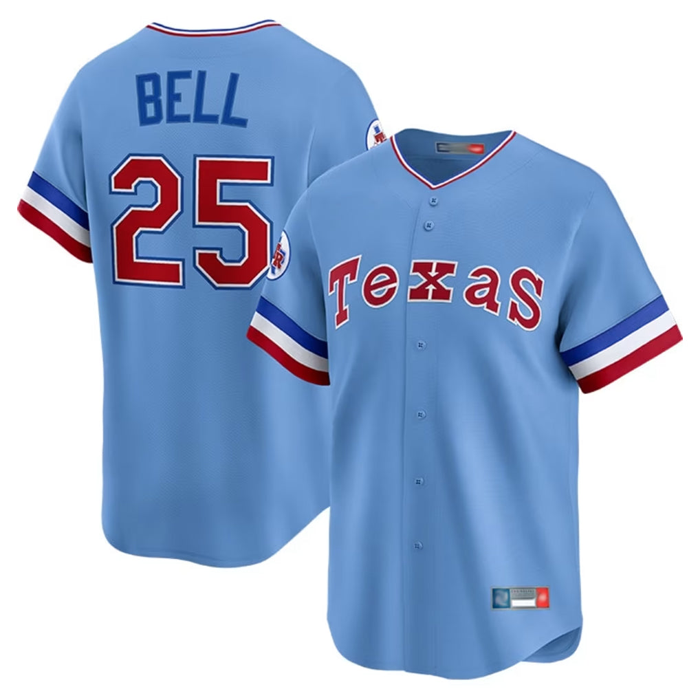 Texas Rangers #25 Buddy Bell Player Blue Home City Connect Limited Stitched Baseball Jerseys