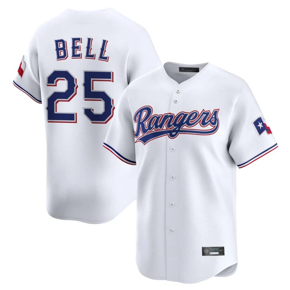 Texas Rangers #25 Buddy Bell Player White Home Limited Stitched Baseball Jerseys