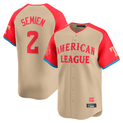 Texas Rangers #2 Marcus Semien Player Cream American League All-Star Game Limited Stitched Baseball Jerseys
