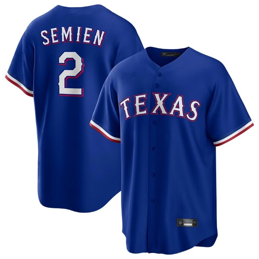 Texas Rangers #2 Marcus Semien Player Royal Home Game Stitched Baseball Jerseys